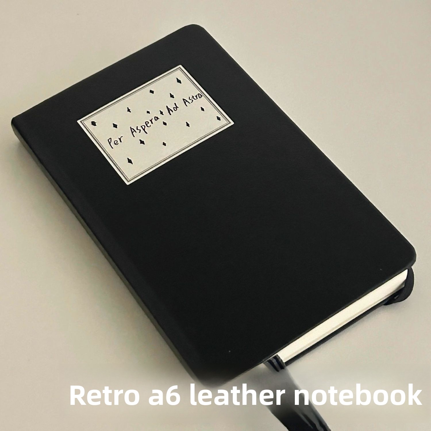 Vintage Leather Journal Notebook - Vintage A6 Schwarzes Leder-Notizbuch Hochwertiges Verdicktes