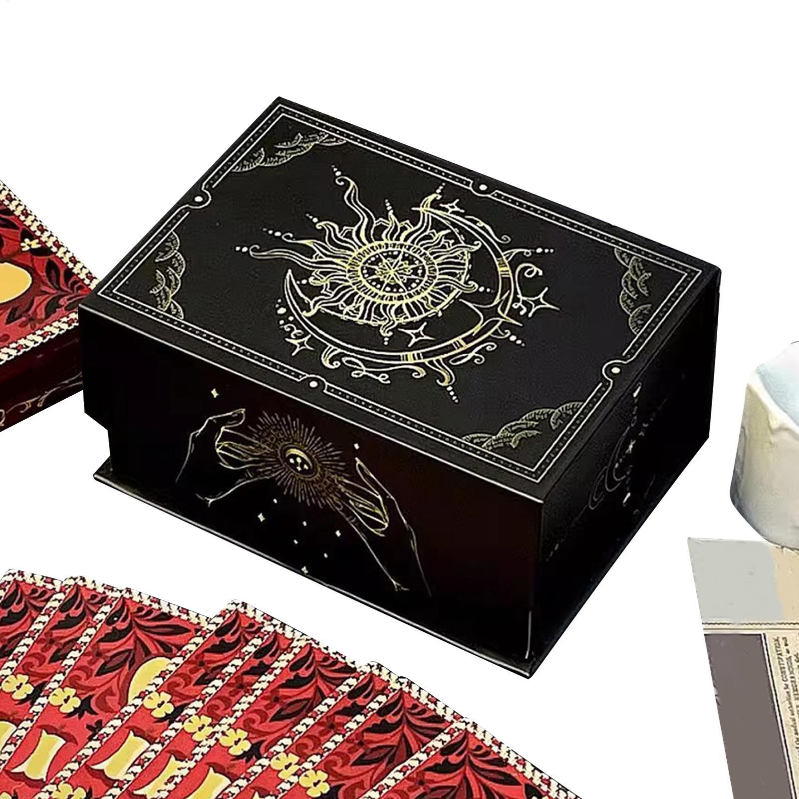 Tarot Deck With Guidebook - Magnetische Tarotkarten-Box mit Deckel, tragbarer, leichter