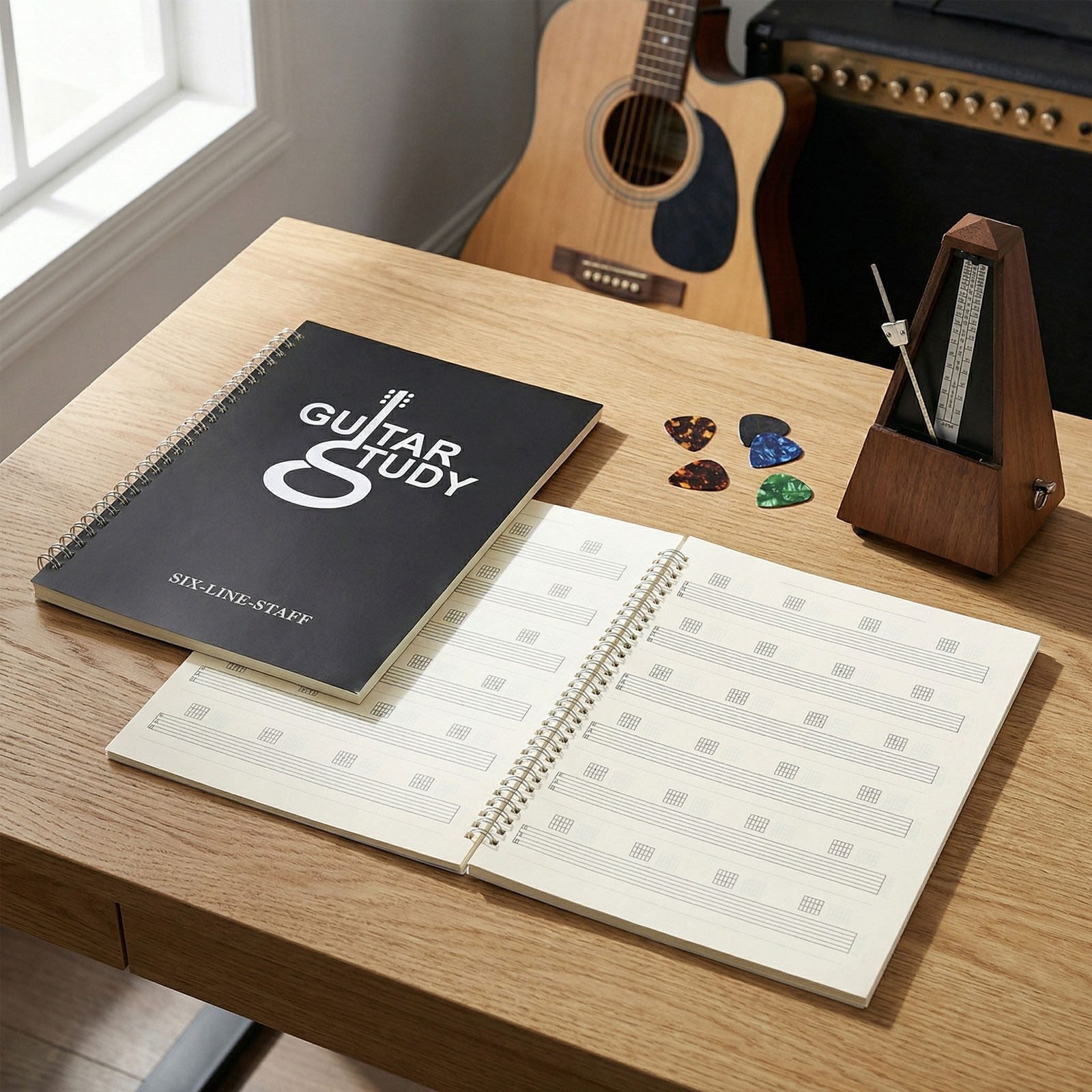 2 Stück Gitarren-Notizbuch, 6- – Blank Sheet Music Notebook Bewertung und Preis