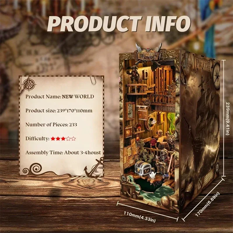 NEUES DIY Holz-Bücherregal-Ein – Diy Wooden Book Nook Kit Shelf Insert Bewertung und Preis